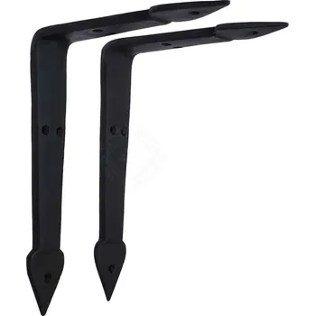 Mystic Colonial Hardware Litinové konzole na polici, rustikální styl, 20x15 cm (sada 2 ks)