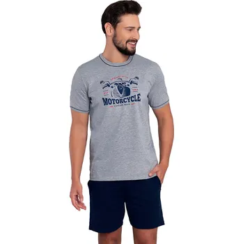 Pánské pyžamo Pánské pyžamo Italian Fashion Gibson melanž Barva: Šedá, Velikost: S