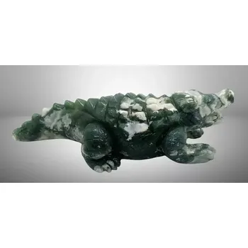 Sběratelství Krokodýl z achátu mechového v exkluzivní kvalitě (312 g)