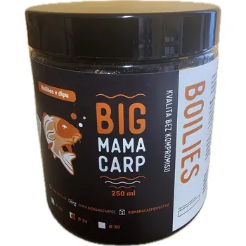 Boilies Big mama carp Boilies v Dipu Losos Broskev Black Pepper 20 mm 250 ml