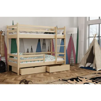 Postel Max-i Patrová postel EMILIO KIDBED THREE + rošty Zvolte rozměr:: 80 x 180 cm, Zvolte barvu:: barva hnědá + ŠUPLÍKY