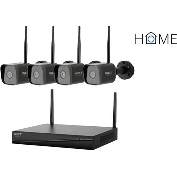 Kompletní kamerový systém iGET HOME NVR N4C4 - CCTV bezdrátový Wi-Fi set 2K+ rozlišení, 4CH NVR + 4x kamera se zvukem a IR 75020809