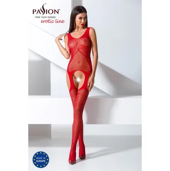 Dámské erotické prádlo Passion BS061 red - Bodystocking Barva: Červená, Velikost: S/L