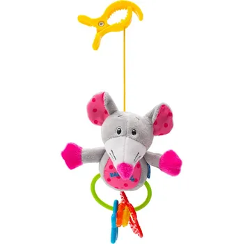 plyšák Dětská plyšová hračka s chrastítkem Baby Mix myš