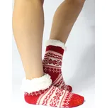 Dětské termo ponožky protiskluzové červené vzor 15