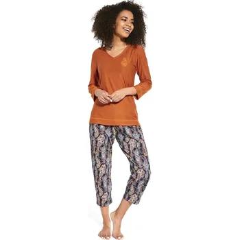 Dámské pyžamo Dámské pyžamo Cornette "ORNAMENT" 389/252 Barva: Oranžová, Velikost: 2XL