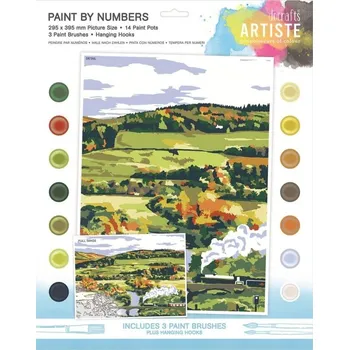 Výtvarná sada DP Craft Malování podle čísel, Krajina - 14 barev, 3 štětce