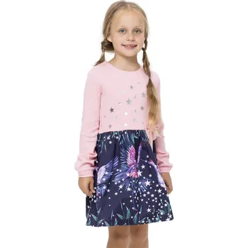 Dívčí šaty Dívčí šaty Stars - růžová/navy 146