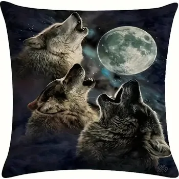 Polštář Povlak na polštář s vlkem