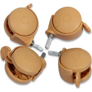 Příslušenství pro dětskou postel a kolébku Kolečka k postýlce NEW BABY béžová