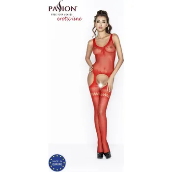 Dámské erotické prádlo Passion BS038 red - Bodystocking Barva: Červená, Velikost: S/L