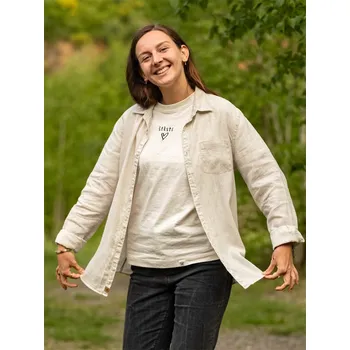 Dámská lněná košile - naturální Naturálně lněná S