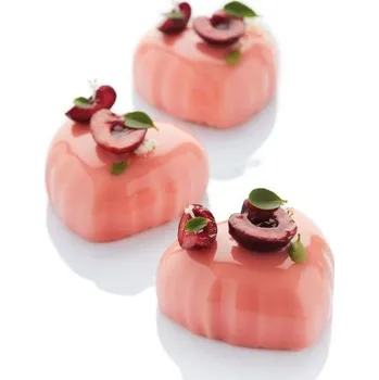 Výroba svíčky Silikonová forma Saténové srdce 297x176 mm 6 otvorů 76x74 mm H-36 mm 30SIL514