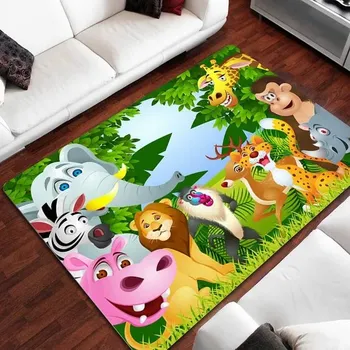 Koberec Dětský hrací protiskluzový koberec do pokoje | zvířata - 19,50 x 80 cm 20 x 23 palců