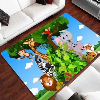 Koberec Dětský hrací protiskluzový koberec do pokoje | zvířata - 7,50 x 80 cm 20 x 23 palců