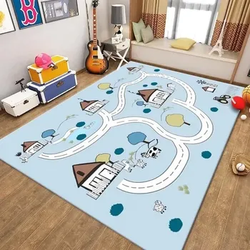 Koberec Koberec s motivem města a bludiště pro děti - 12,100 x 160 cm 39 x 63 palců