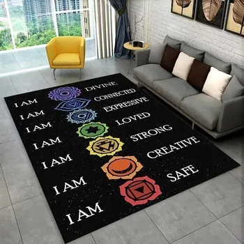 Koberec Koberec s mandalou do obýváku a ložnice | koberec s čakrami - 13,120 x 160 cm 47 x 63 palců