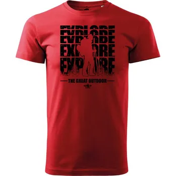 Pánské tričko STRIKER Tričko Explore Barva: Červená, Velikost: M
