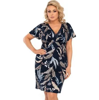 Dámská noční košile Noční košilka Donna Helen Plus Size Barva: Modrá - tmavě, Velikost: 6XL