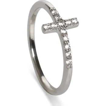 Prsten Oliver Weber Slušivý stříbrný prsten s křížkem Sanctuary 63342 54 mm + 2 měsíce na vrácení zboží