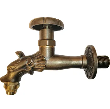 Ventil Zahradní ventil (kohout) ozdobný BRONZ (okrasný kohoutek) s připojením na hadici (drak,RETRO, dračí hlava) - BRONZ 6003B