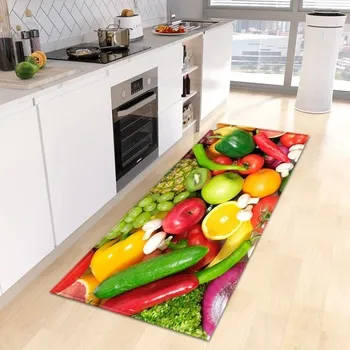 Koberec Kuchyňský protiskluzový koberec s 3D potiskem jahod - 10,100 x 150 cm 39 x 59 palců