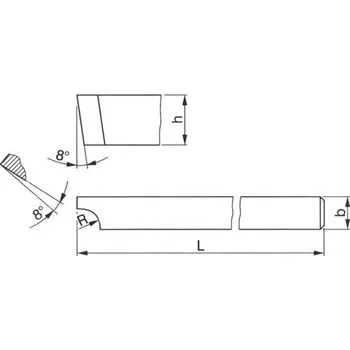 Pracovní nůž Zaoblovací nůž vydutý - rádiusový, levý HSS, ČSN: 223563 -10x10x100 mm, R 2 (Rádius 2, levý nůž)