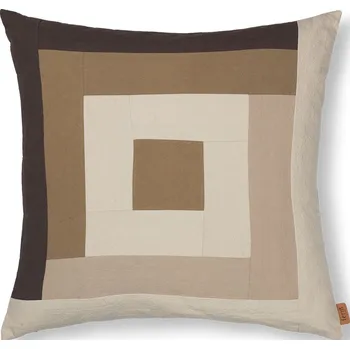 Povlečení Ferm Living, Povlak na polštář Border 50 x 50 cm hnědo-pískový - Formadore