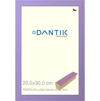 Rám na obraz DANTIK rámeček 20x30 | PASTELKA světle fialová rovná (Sklo Čiré) (Vyrobeno s láskou u nás v DANTIKU)
