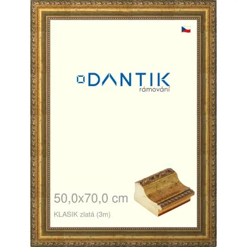 Rám na obraz DANTIK rámeček 50x70 | KLASIK zlatá (Plexi Čiré) (Vyrobeno s láskou u nás v DANTIKU)
