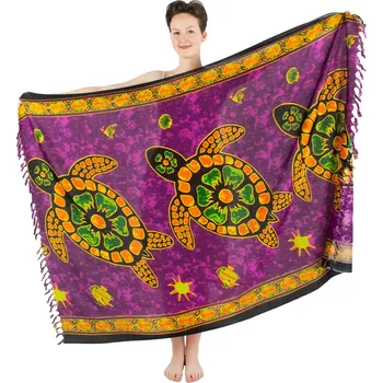 Šátek Sarong / pareo / plážový šátek s želvami Three Turtles Purple, Sittar.cz