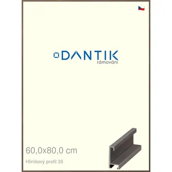 Rám na obraz DANTIK rámeček 60x80 | ALU profil 6035 Hnědá tmavá (Plexi Čiré) (Vyrobeno s láskou u nás v DANTIKU)