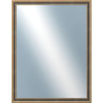 Zrcadlo DANTIK - Zarámované zrcadlo - rozměr s rámem cca 70x90 cm z lišty TOOTH malá zlato černá (3163)