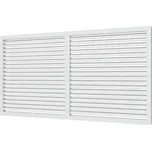 Větrací mřížka plastová 600x900 mm - šikmé nepohyblivé žaluzie - bílá - MIKAWI 59-0429