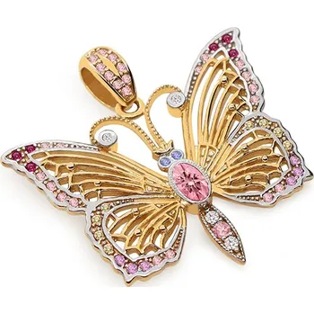 Šperk Pestrý přívěsek motýl se simulovanými drahokamy IZ30470 + dárkové balení LUXUS zdarma