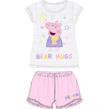 Dívčí pyžamo DOVOZ EU DÍVČÍ LETNÍ PYŽAMO PRASÁTKO PEPPA PIG šedé Velikost: 98