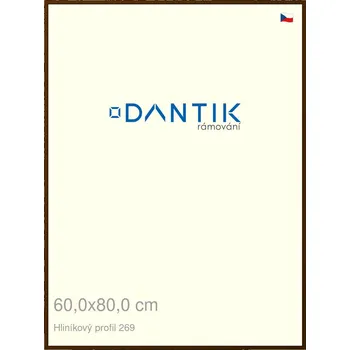Rám na obraz DANTIK rámeček 60x80 | ALU profil 7269 Hnědá umbra broušená (Plexi Čiré) (Vyrobeno s láskou u nás v DANTIKU)