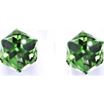 Náušnice Stříbrné náušnice Swarovski krystal peridot - NŠ1230 (Stříbrné náušnice se Swarovski krystalem)