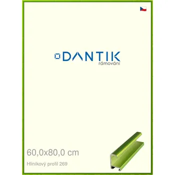 Rám na obraz DANTIK rámeček 60x80 | ALU profil 7269 Zelená Smaragd broušená (Plexi Čiré) (Vyrobeno s láskou u nás v DANTIKU)