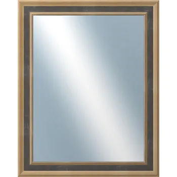 Zrcadlo DANTIK - Zarámované zrcadlo - rozměr s rámem cca 40x50 cm z lišty TOOTH malá zlato černá (3163)