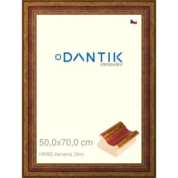 Rám na obraz DANTIK rámeček 50x70 | HRAD červená (Plexi Čiré) (Vyrobeno s láskou u nás v DANTIKU)
