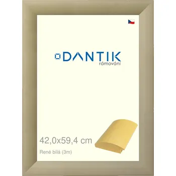 Rám na obraz DANTIK rámeček 42x59,4 | René bílá (Plexi Čiré) (Vyrobeno s láskou u nás v DANTIKU)