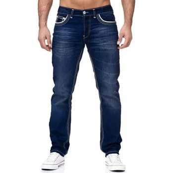 Pánské džíny Stylové pánské džíny s přetíráním Barva: Tmavě Modrá, Velikost: M