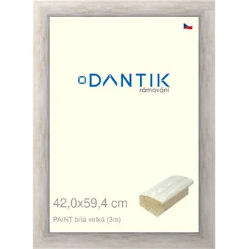 Rám na obraz DANTIK rámeček 42x59,4 | PAINT bílá velká (Plexi Čiré) (Vyrobeno s láskou u nás v DANTIKU)