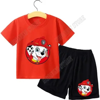 Tlapková Patrola - souprava kraťasy + triko Barva: červená (GGXL 854), Velikost: 150