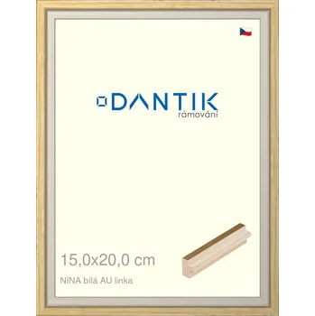 Rám na obraz DANTIK rámeček 15x20 | NINA bílá AUlinka (Sklo Čiré) (Vyrobeno s láskou u nás v DANTIKU)