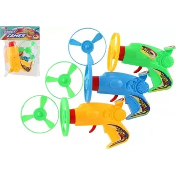 Hopsadlo Teddies Vystřelovací vrtulka + startér pistole plast 12cm 3 barvy v sáčku