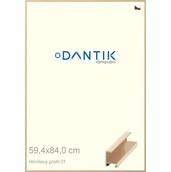 Rám na obraz DANTIK rámeček 59,4x84 | ALU profil 6001 Zlatá lesklá (Plexi Čiré) (Vyrobeno s láskou u nás v DANTIKU)