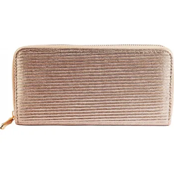 Dámská kožená peněženka Charm metalická zlatá na zip