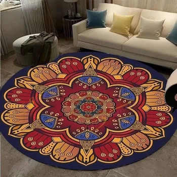 Koberec Vintage mandala kulatý koberec do obýváku - 11,Rozměr 140 cm x 140 cm